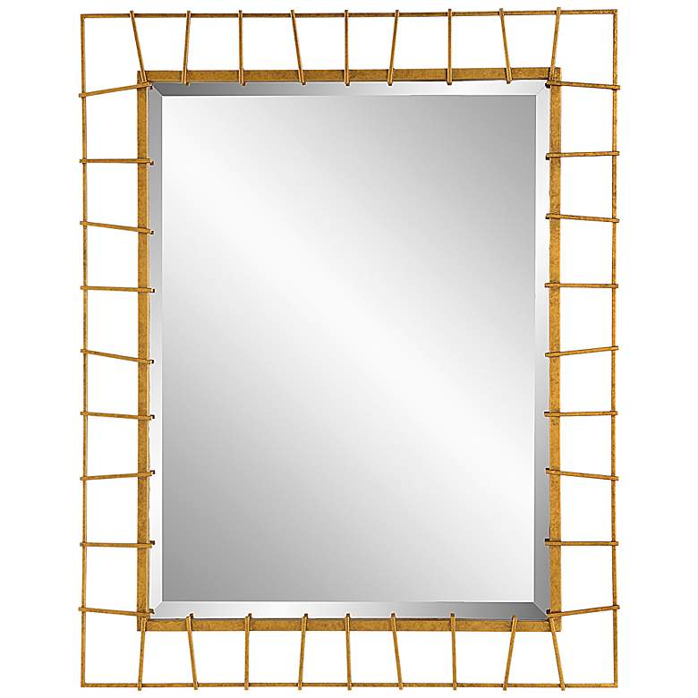 Image 3 Uttermost Townsend 40 x 32 Antique Gold Finish Openwork Wall Mirror