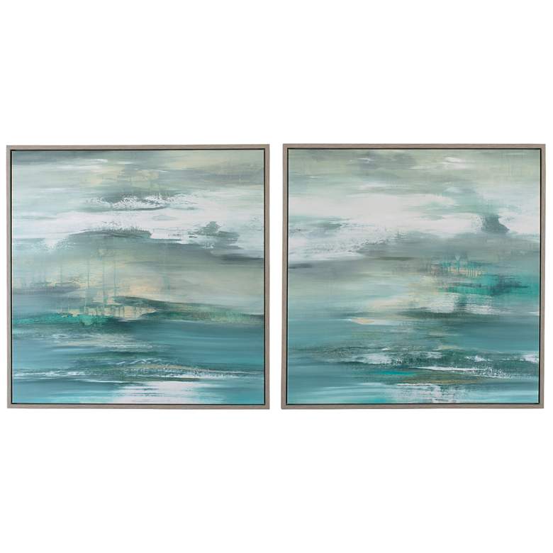 Image 1 Uttermost Tranquil State of Mind 37 1/2" Sq 2-Piece Framed Canvas Wall Art