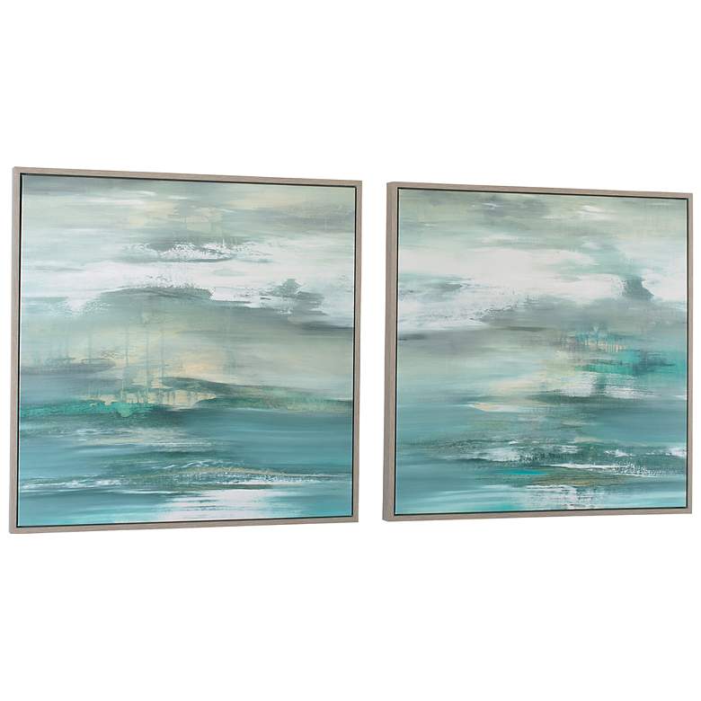 Image 4 Uttermost Tranquil State of Mind 37 1/2" Sq 2-Piece Framed Canvas Wall Art more views