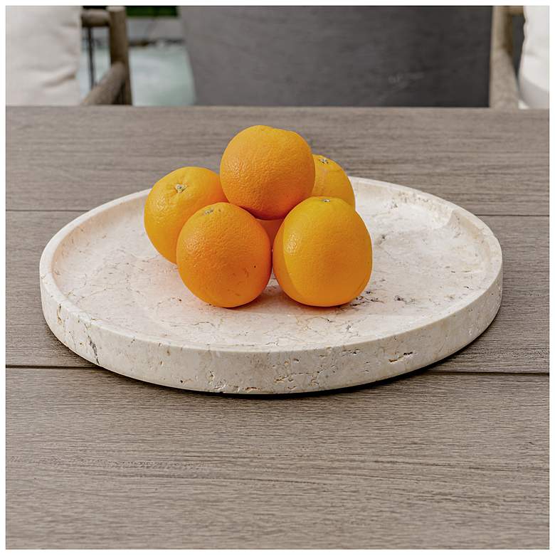 Image 1 Uttermost Travessa 15" Wide Travertine Indoor-Outdoor Tray