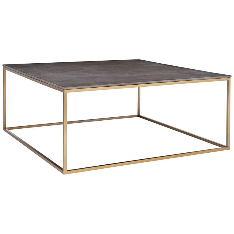 Image 3 Uttermost Trebon 38 inch Wide Charcoal Gray and Brass Coffee Table