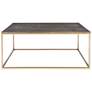 Uttermost Trebon 38" Wide Charcoal Gray and Brass Coffee Table in scene