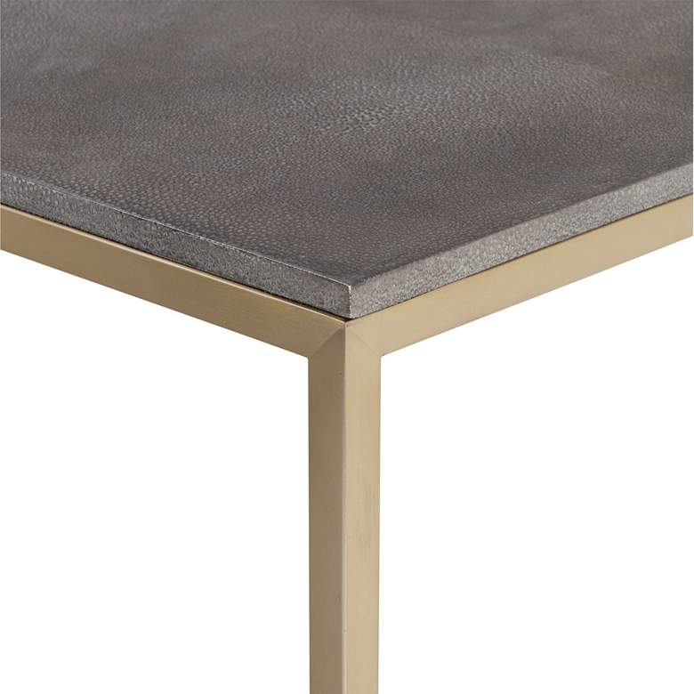 Image 5 Uttermost Trebon 38 inch Wide Charcoal Gray and Brass Coffee Table more views