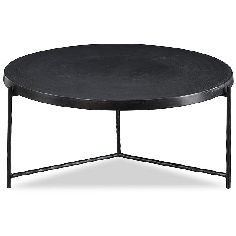 Image 2 Uttermost Trellick 35.85" Dia. X 16.14" H Black Metal Coffee Tabl