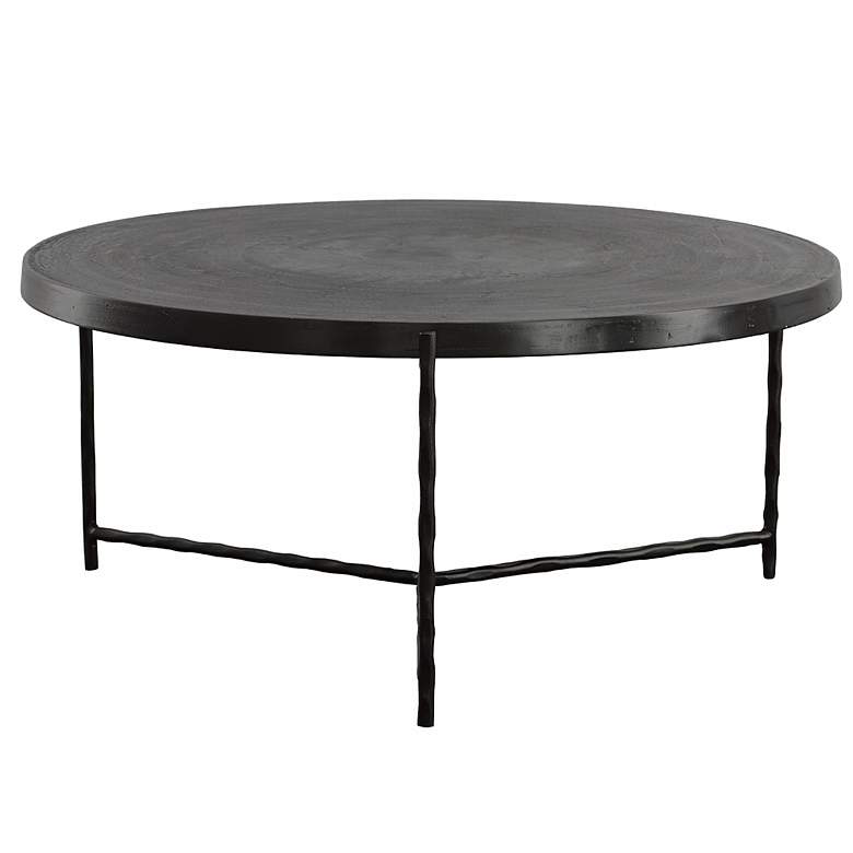 Image 3 Uttermost Trellick 35.85" Dia. X 16.14" H Black Metal Coffee Tabl more views