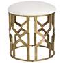 Uttermost Trellis Crisp White Textured Round Accent Stool