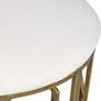 Thumbnail3 of Uttermost Trellis Crisp White Textured Round Accent Stool more views