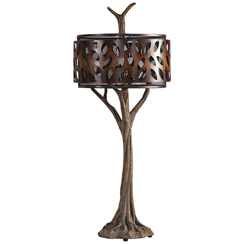 Image 1 Uttermost Tremula Antiqued Metallic Gold Tree Table Lamp