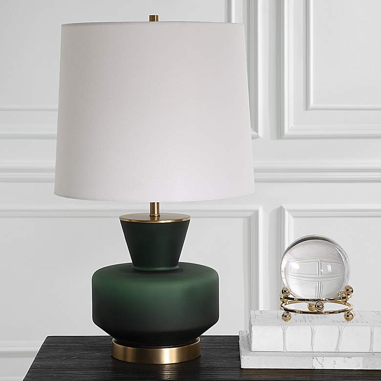 Image 1 Uttermost Trentino 28" Emerald Green Glass Table Lamp