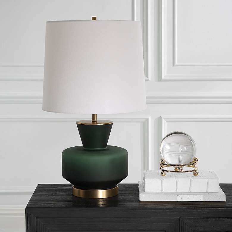 Image 3 Uttermost Trentino 28" Emerald Green Glass Table Lamp more views