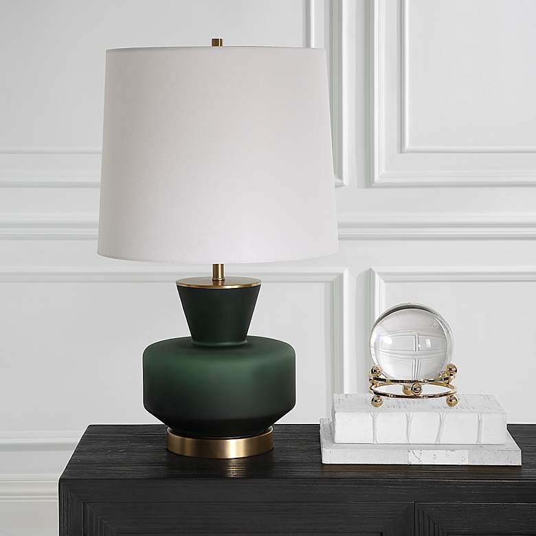 Image 3 Uttermost Trentino 28 inch Emerald Green Glass Table Lamp more views