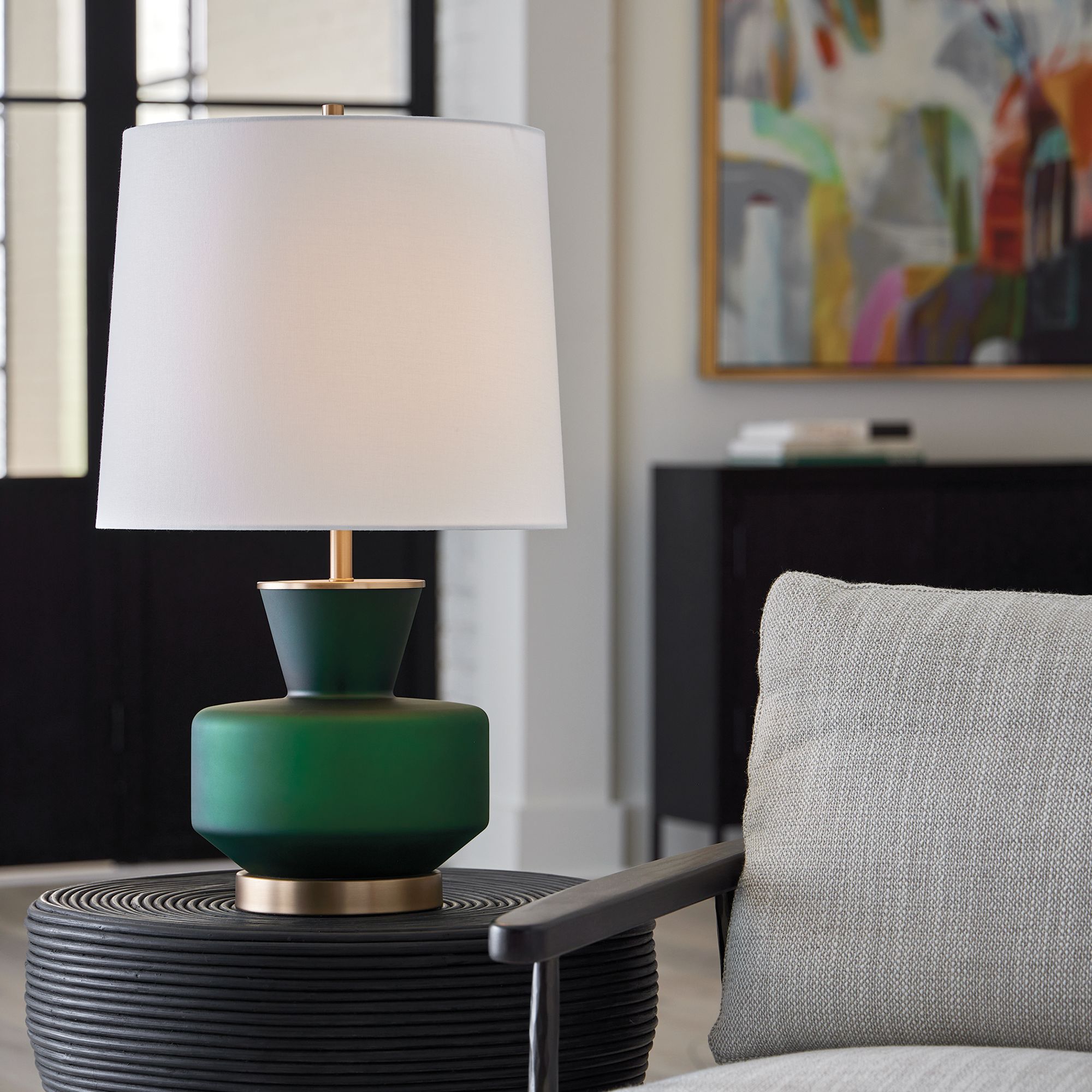 Uttermost Trentino 28" Emerald Green Glass Table Lamp