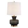 2_Uttermost Trentino 28" High Modern Black Glass Table Lamp