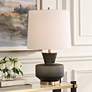 1_Uttermost Trentino 28" High Modern Black Glass Table Lamp