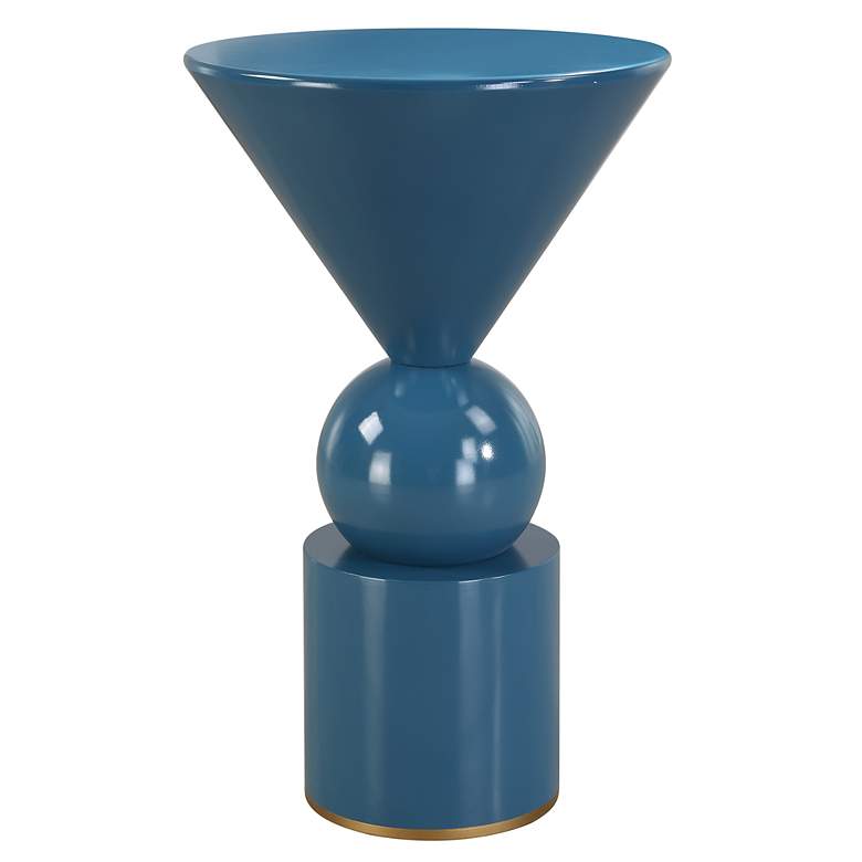 Image 2 Uttermost Trig 14" Wide Blue Geometric Accent Table
