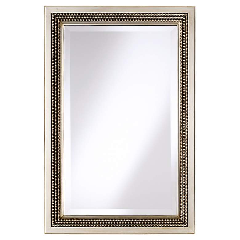Image 2 Uttermost Triple Beaded Silver Leaf 23" x 35" Wall Mirror