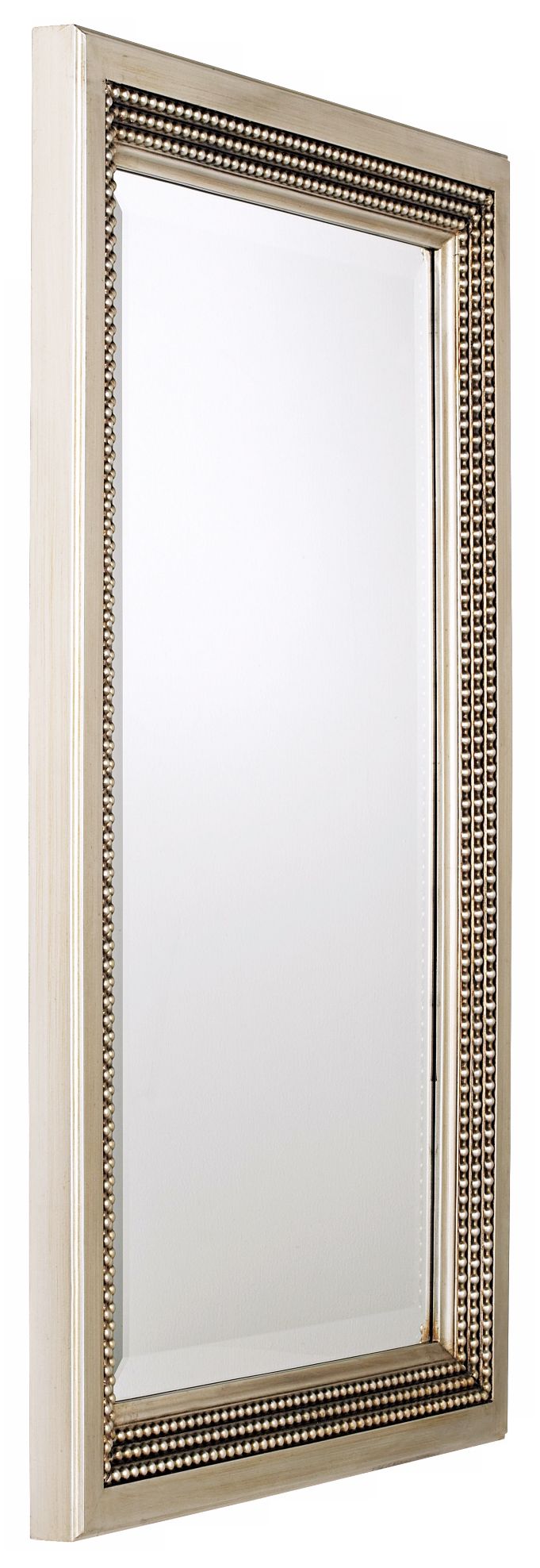Uttermost 14411 Triple Beaded Vanity Mirror - 25x35 Inches, Silver Leaf & Light Gray Glaze