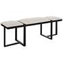 5_Uttermost Triple Cloud 61" Wide White Polyester Fabric Bench more views
