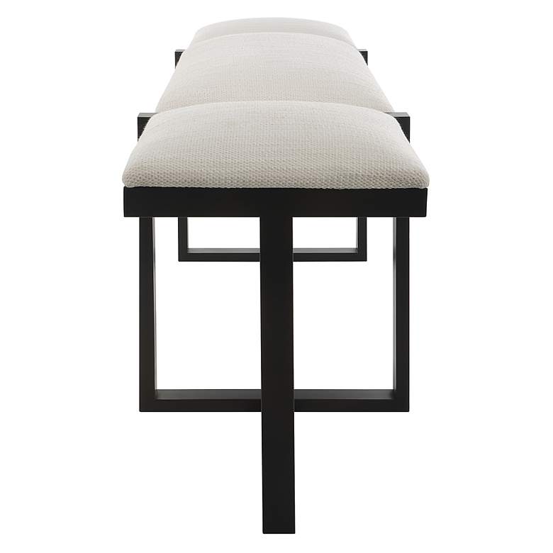 Image 6 Uttermost Triple Cloud 61" Wide White Polyester Fabric Bench more views