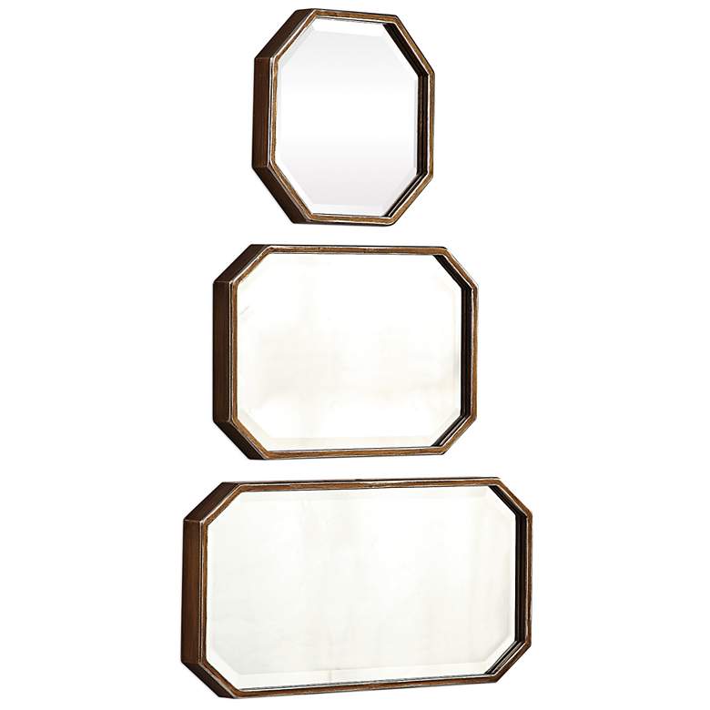 Uttermost Troiss Distressed Gold Leaf Wall Mirrors Set of 3 more views