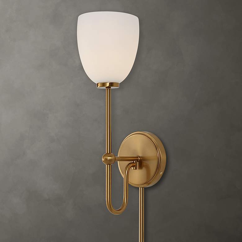 Image 1 Uttermost Trophy 18 1/4" High Warm Brass Wall Sconce