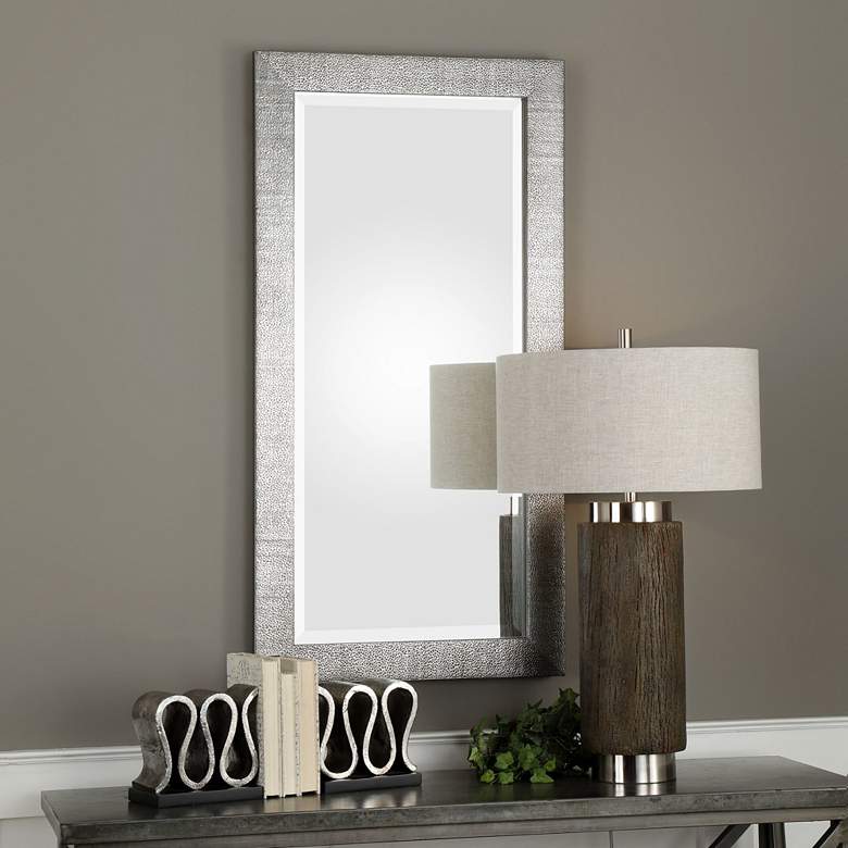 Image 1 Uttermost Tulare Metallic Silver 24 inch x 48 inch Wall Mirror