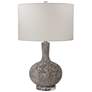 Uttermost Turbulence Distressed White Gray Glass Table Lamp