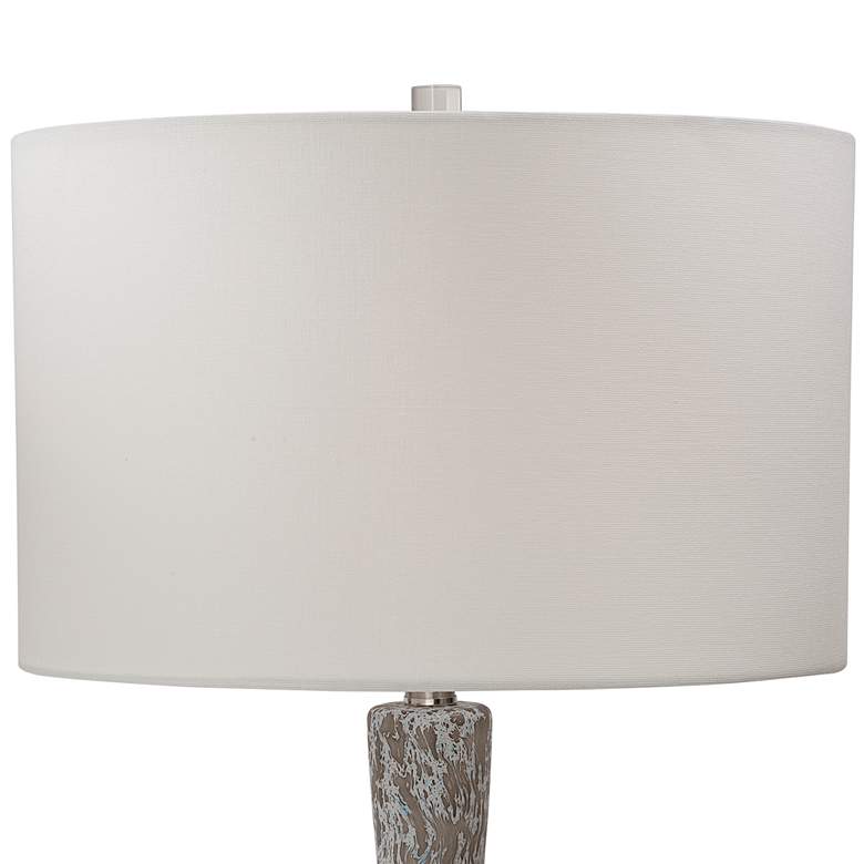 Image 3 Uttermost Turbulence Distressed White Gray Glass Table Lamp more views