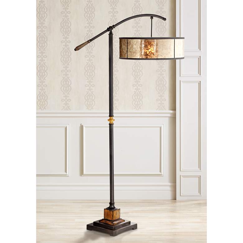 Image 1 Uttermost Turner Mica Shade Downbridge Arc Floor Lamp
