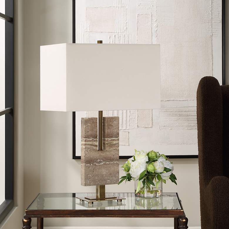Image 3 Uttermost Turning Point Travertine Table Lamp more views