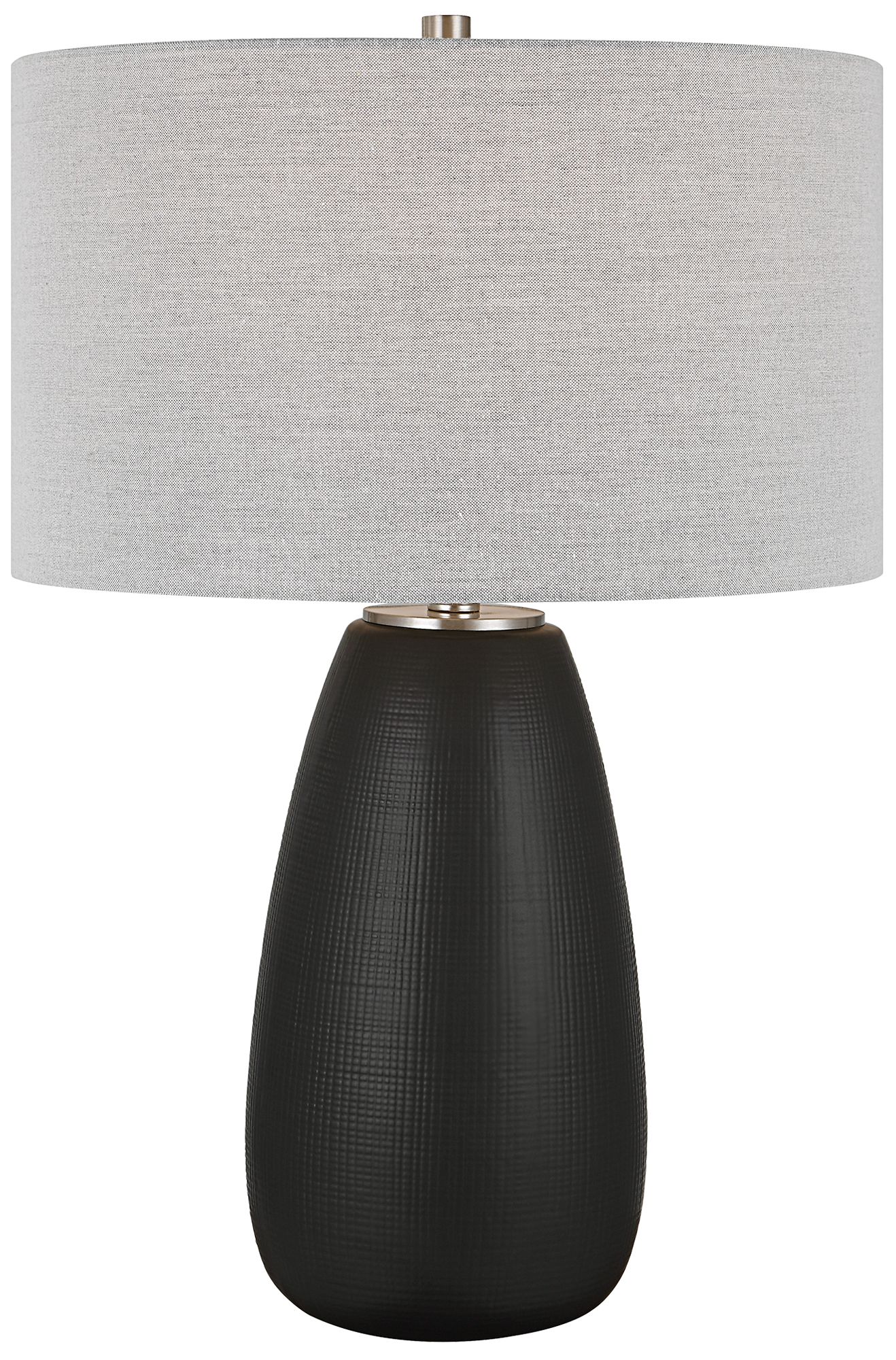 Image 2 Uttermost Twilight 26.5-in High Satin Black Ceramic Table Lamp