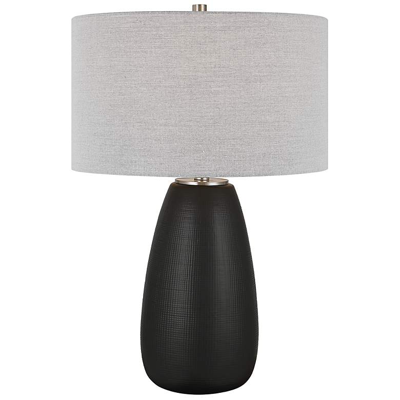 Image 2 Uttermost Twilight Satin Black Glaze Ceramic Table Lamp