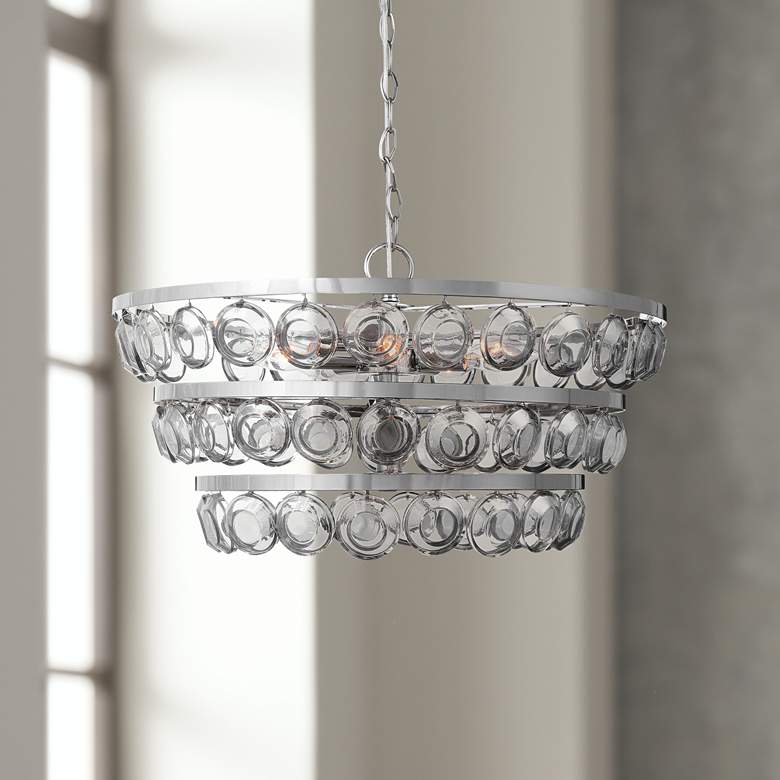 Image 1 Uttermost Twinkle 22" Wide Polished Nickel 5-Light Chandelier