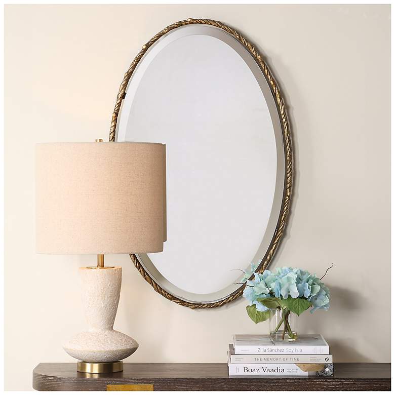 Image 1 Uttermost Twisted Branch Gold 22" x 34" Oval Mirror