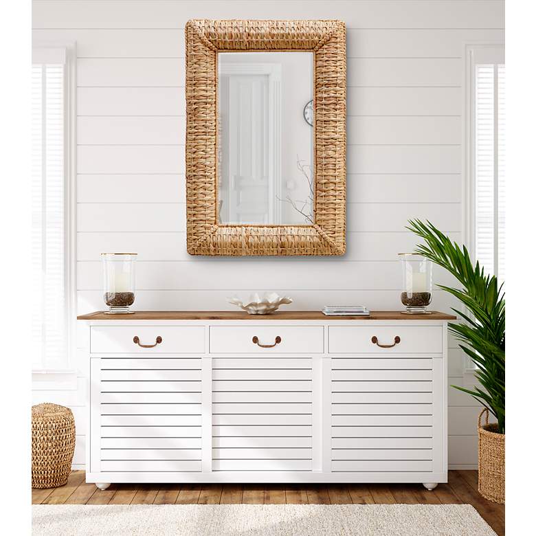 Image 1 Uttermost Twisted Seagrass 24" x 36" Rectangle Wall Mirror