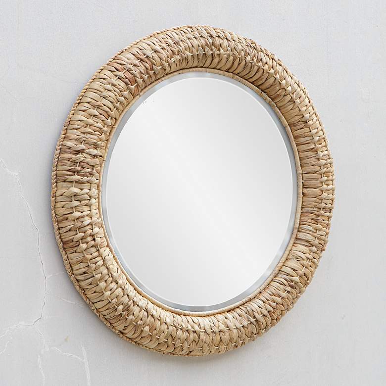 Image 3 Uttermost Twisted Seagrass 36" Natural Round Wall Mirror more views