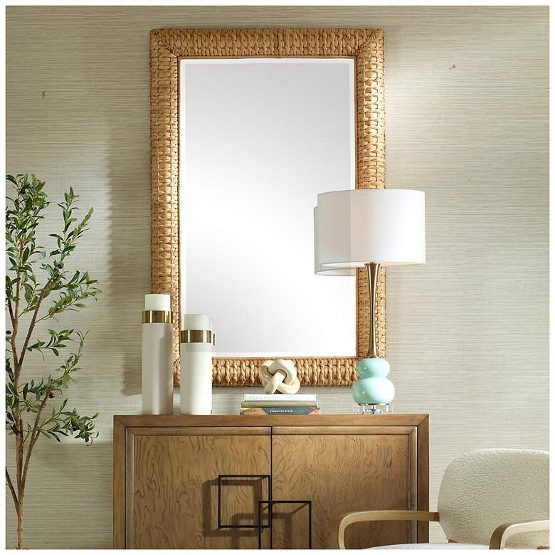 Image 1 Uttermost Twisted Seagrass 38" Wide x 58" High Beige Wall Mirror