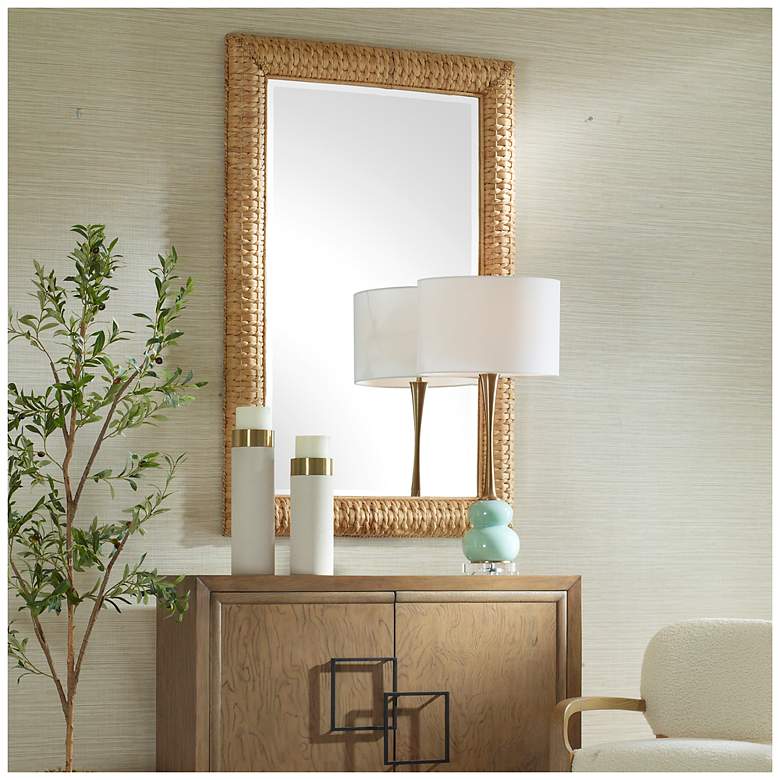 Image 3 Uttermost Twisted Seagrass 38" Wide x 58" High Beige Wall Mirror more views