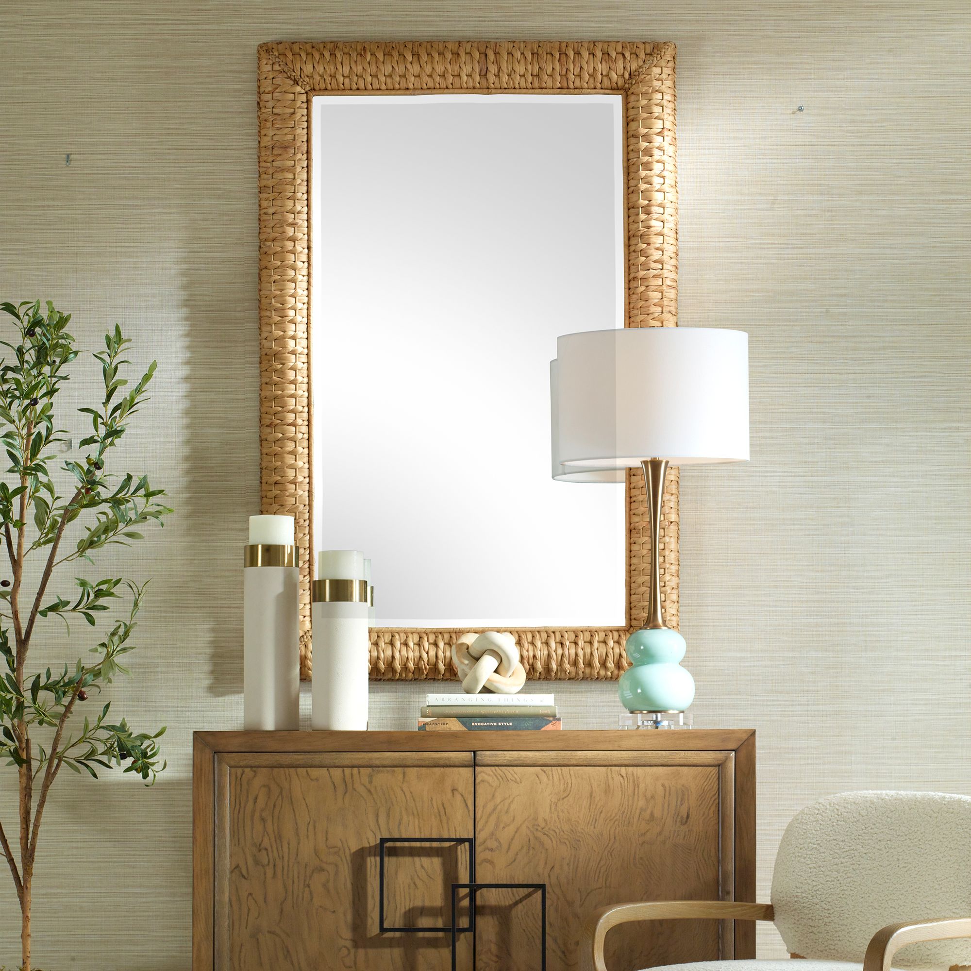 Image 7 Uttermost Twisted Seagrass 38" Wide x 58" High Beige Wall Mirror more views
