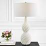 1_Uttermost Twisted Swirl 32" High White Ceramic Table Lamp