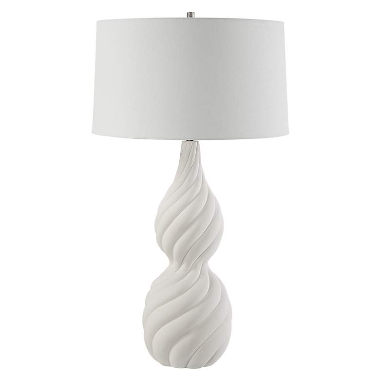 Image 4 Uttermost Twisted Swirl 32" High White Ceramic Table Lamp more views