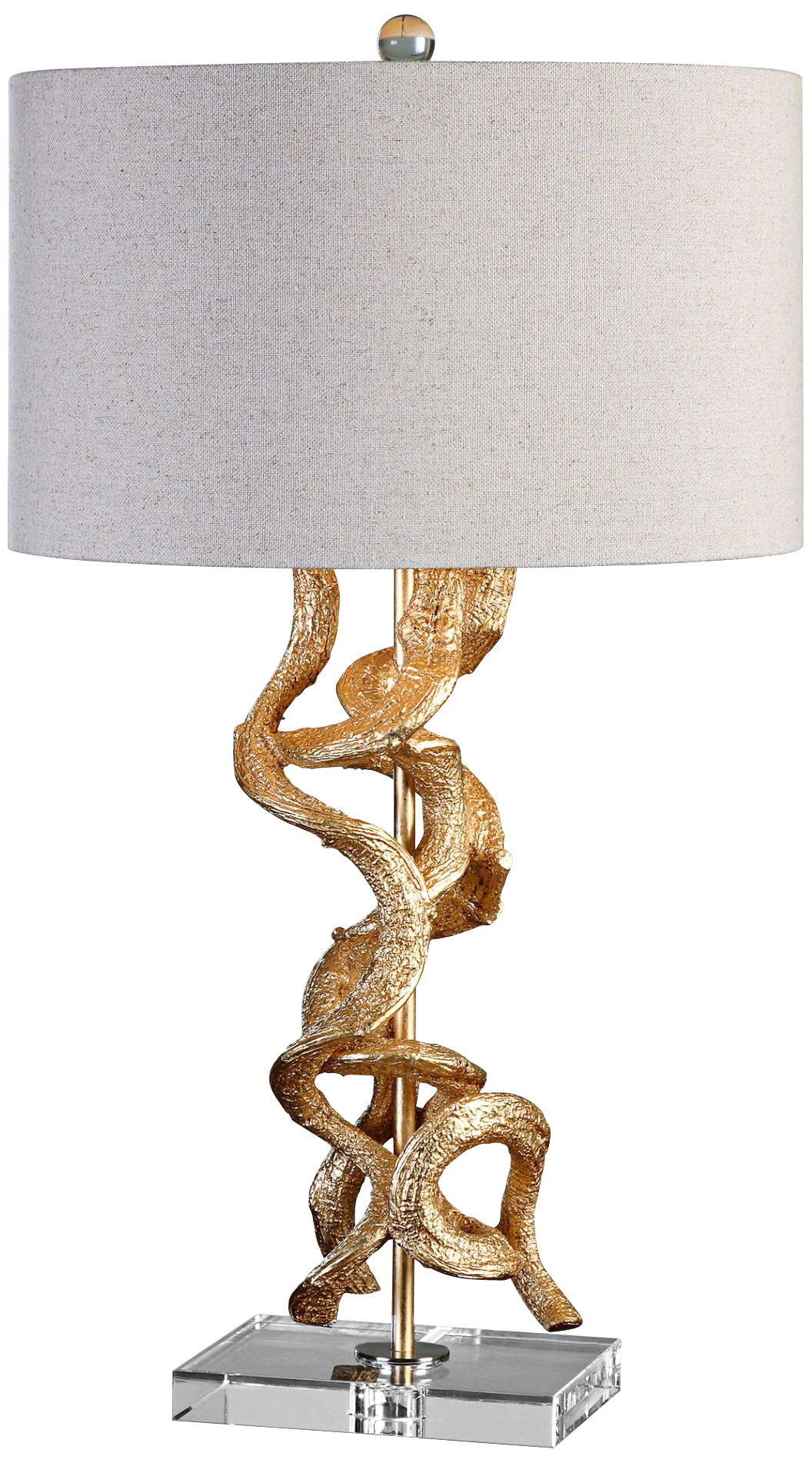 Uttermost Twisted Vines Bright Gold Leaf Table Lamp 1G135 Lamps Plus