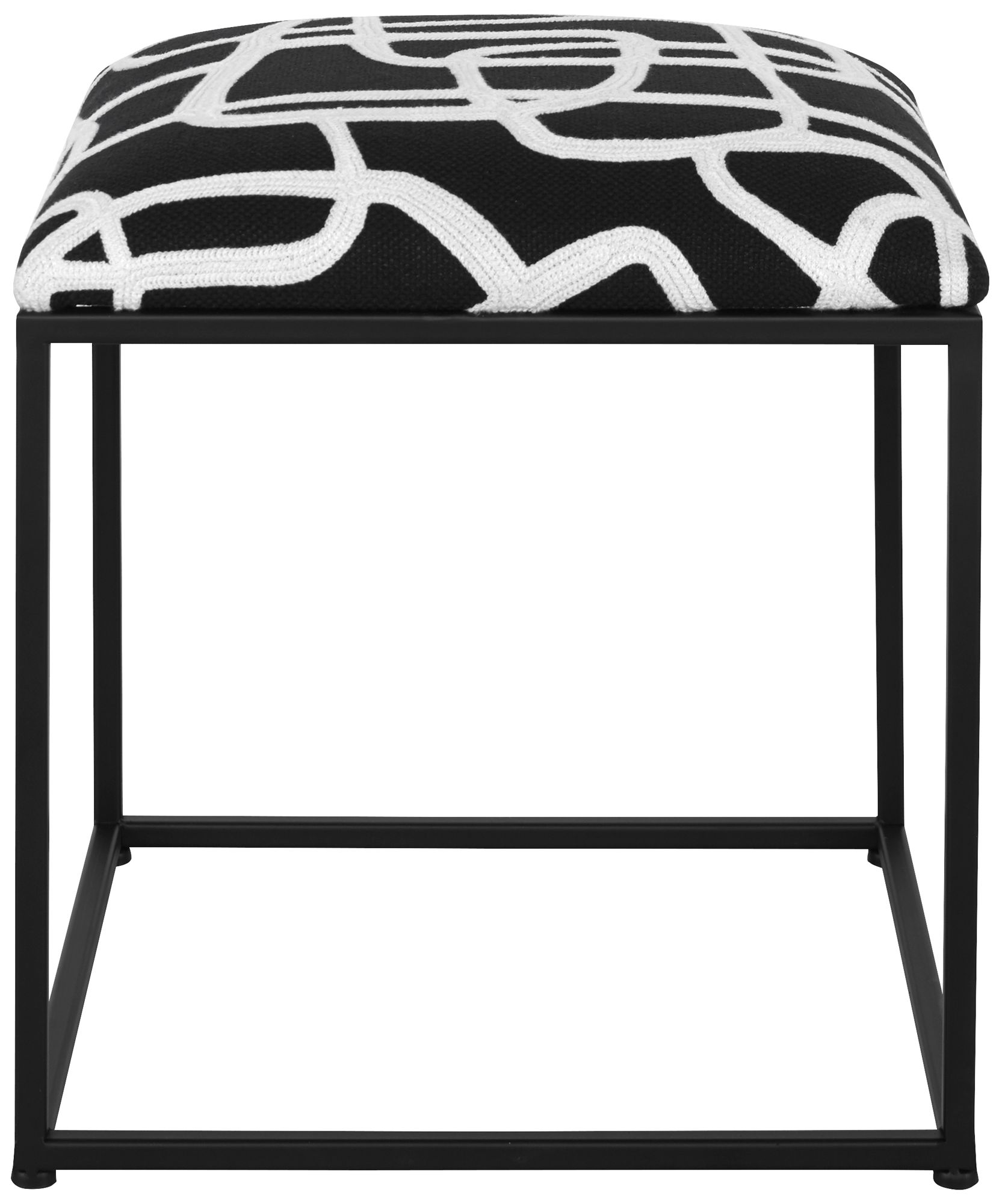 Image 3 Uttermost Twists And Turns 19.25-in Black and White Accent Stool