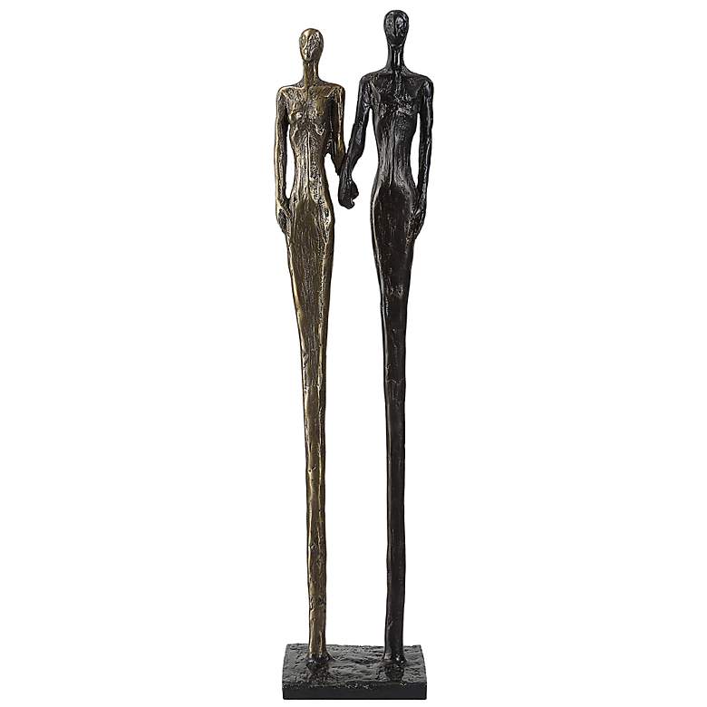 Image 2 Uttermost Two's Company 20" High Brass and Bronze Sculpture