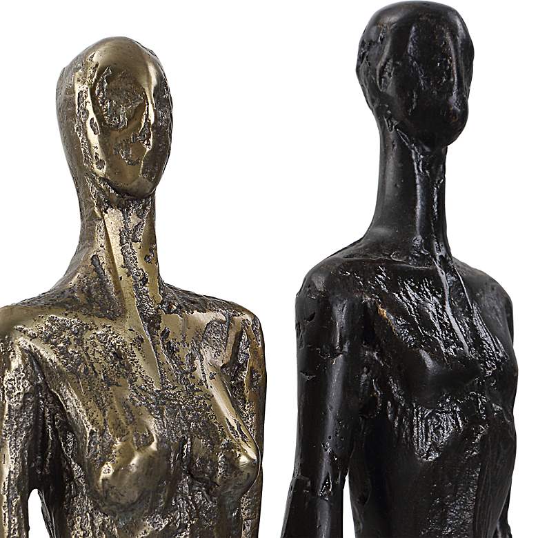 Image 4 Uttermost Two's Company 20" High Brass and Bronze Sculpture more views