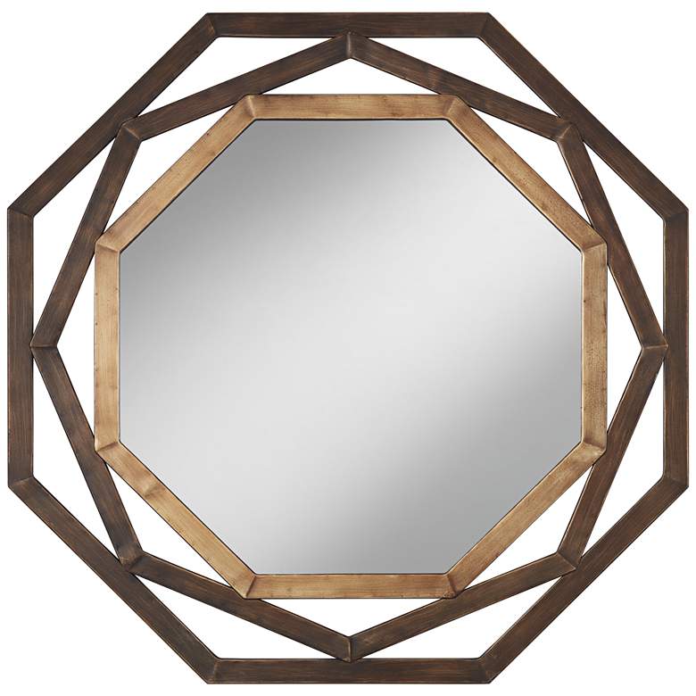 Image 2 Uttermost Two-Tone Bronze 32 inch Openwork Octagonal Wall Mirror