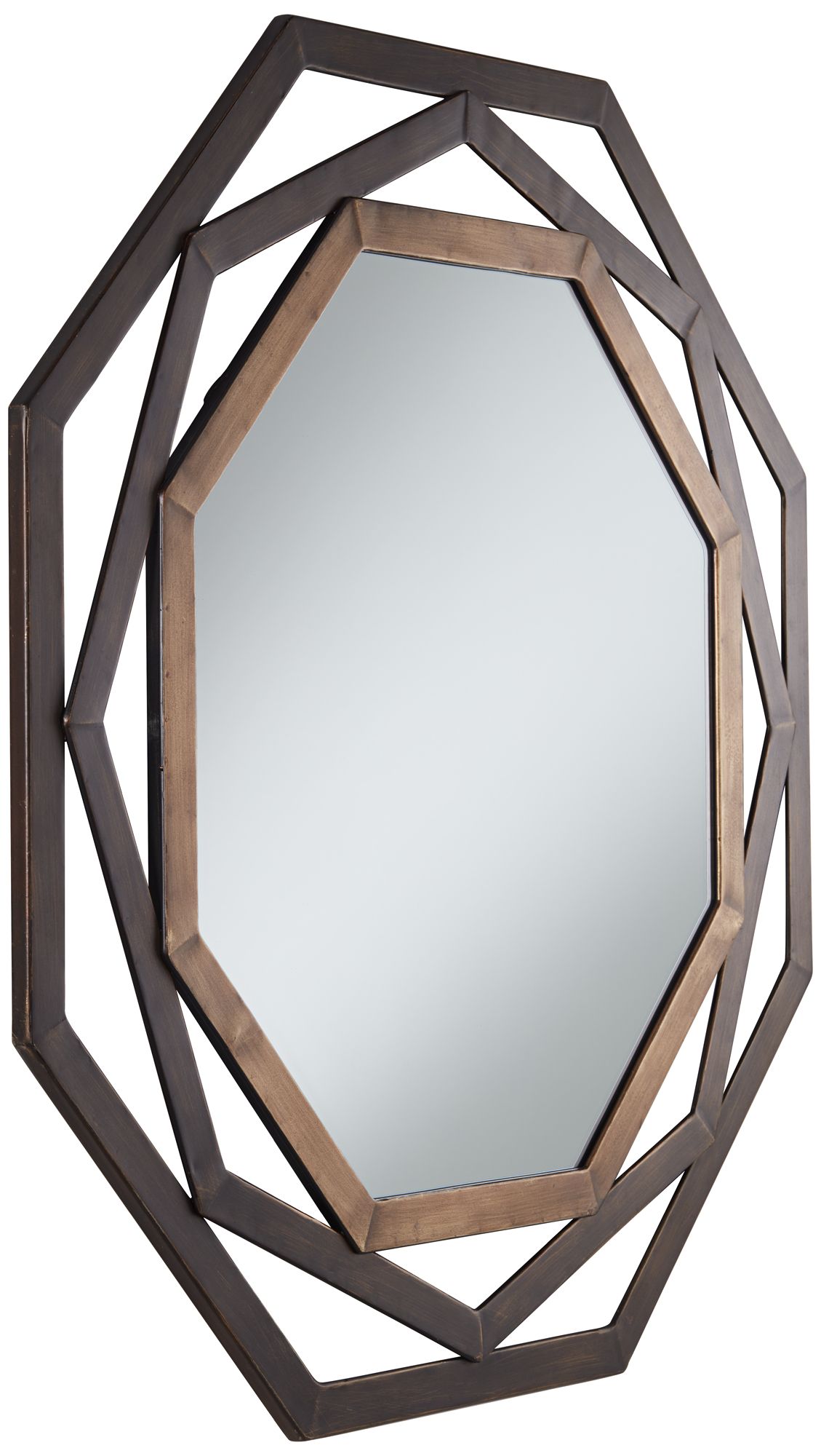 Uttermost Two-Tone Bronze 32" Openwork Octagonal Wall Mirror in scene