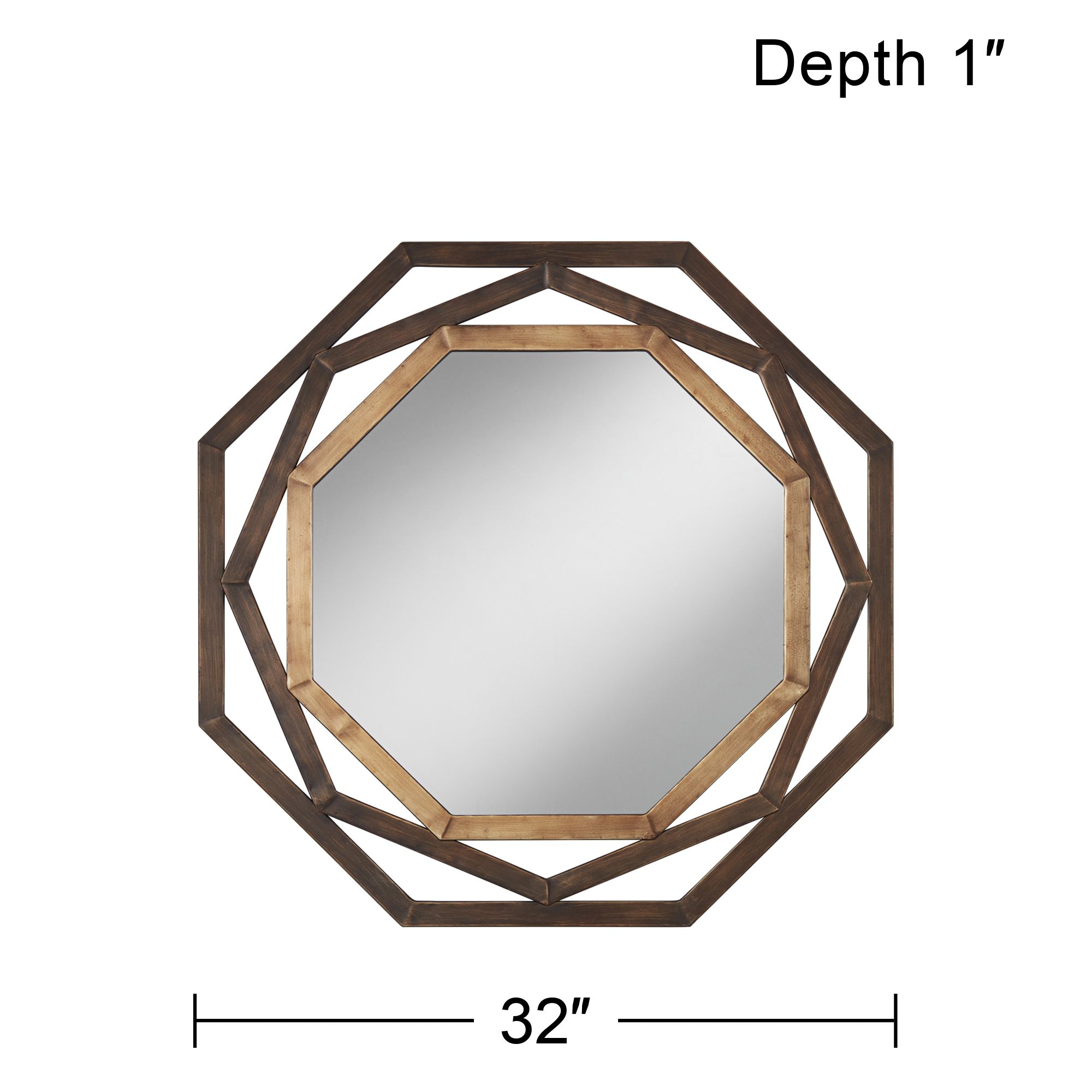 Uttermost Two-Tone Bronze 32" Openwork Octagonal Wall Mirror in scene