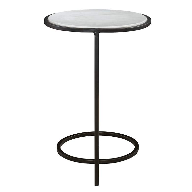 Image 5 Uttermost Twofold 22" Wide White Marble Oval Accent Table more views