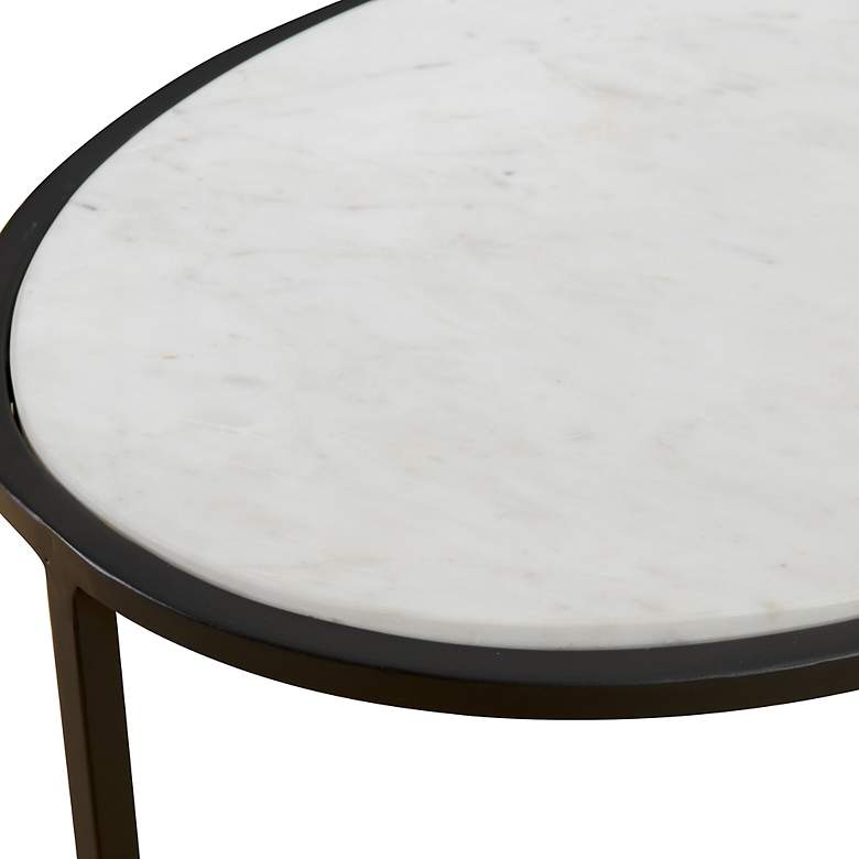 Image 6 Uttermost Twofold 22" Wide White Marble Oval Accent Table more views
